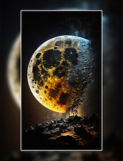 宇宙星空月亮月球创意赛博朋克数字作品AI作品数字插画