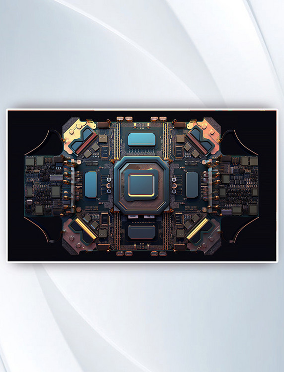 低调多彩芯片数字艺术科技科学技术商务