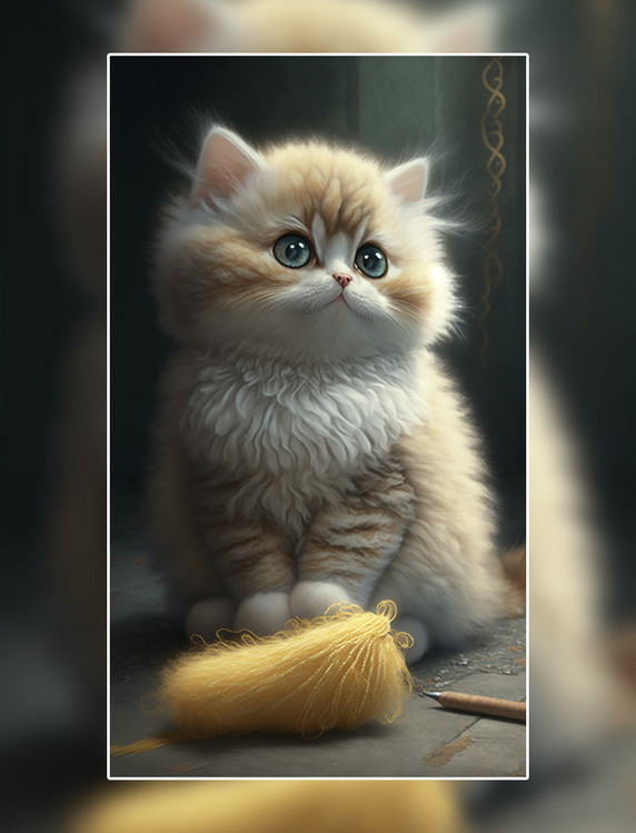 小猫动物3D创意建模IP形象数字作品AI作品数字插画