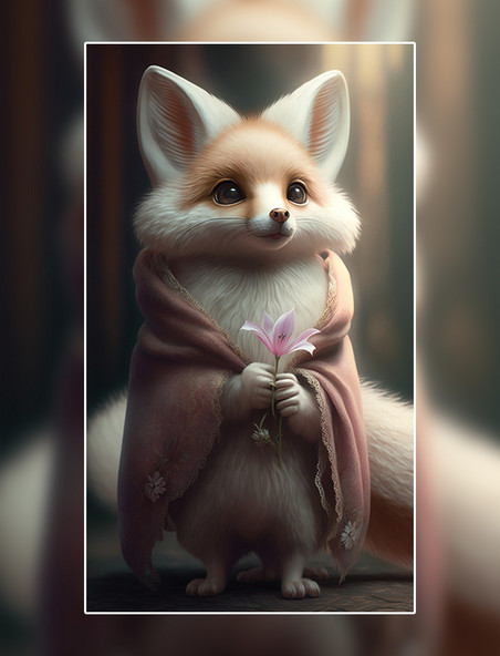 狐狸动物3D创意建模IP形象数字作品AI作品数字插画
