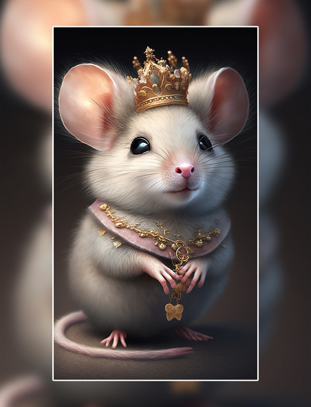  老鼠动物3D创意建模IP形象数字作品AI作品数字插画