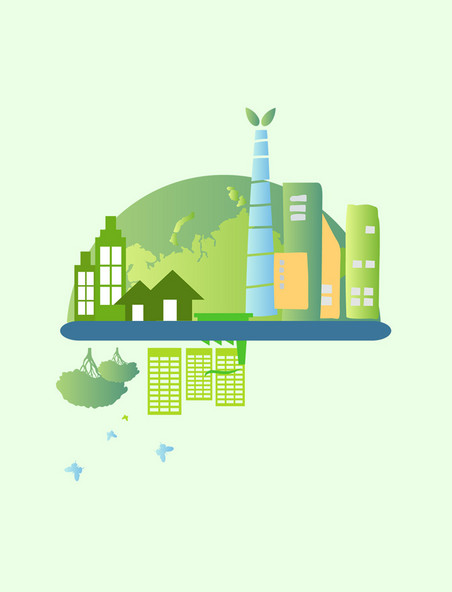 保护绿色地球环境节能扁平