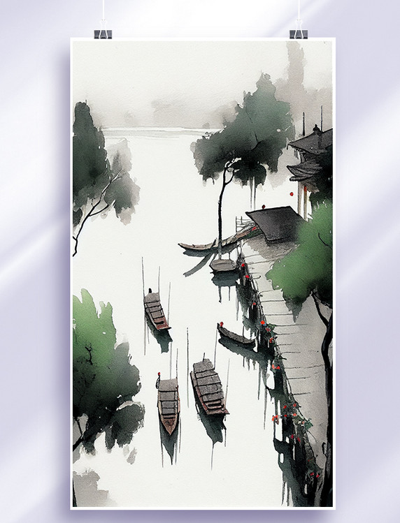 竹子山水画图片设计元素素材免费下载(图片编号:7750178)-六图网