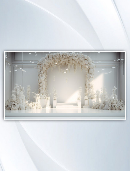 数字艺术婚礼花朵舞台装饰
