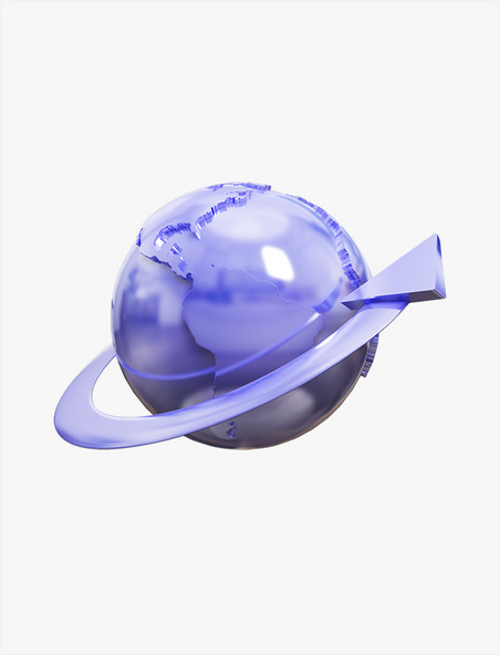 3D紫色太空星球立体