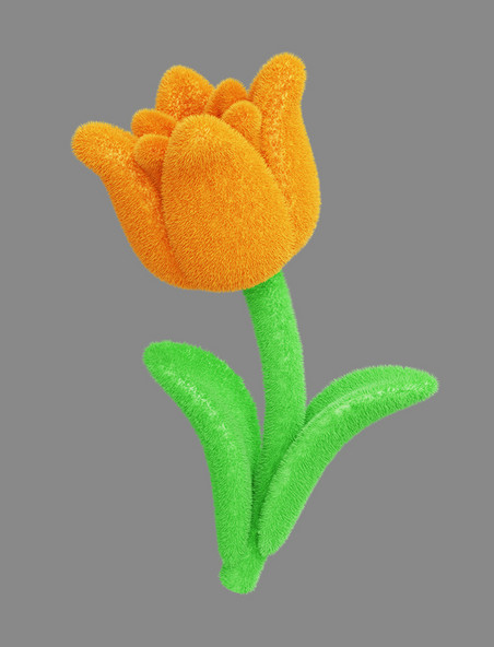毛茸3D立体春天花朵花束