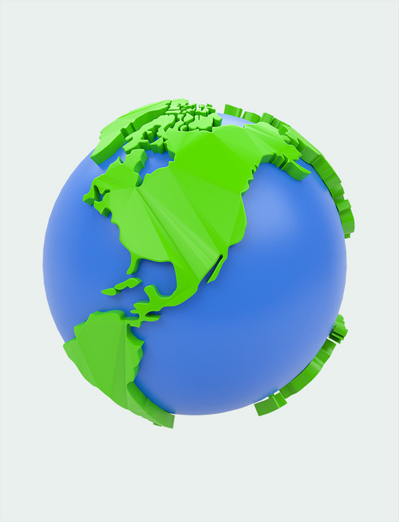 环保3D立体C4D蓝色地球星球