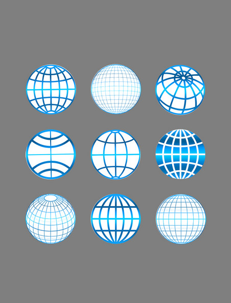 科技感球形logo图标套图