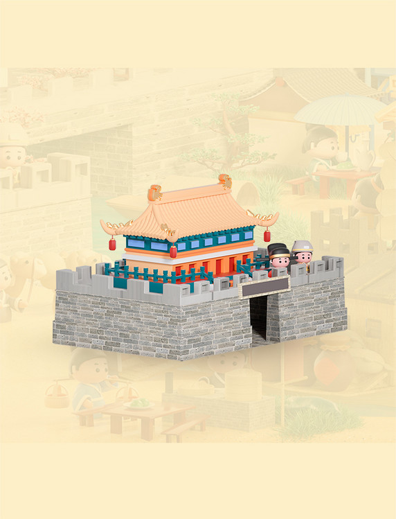 c4d立体卡通清明上河图场景模型