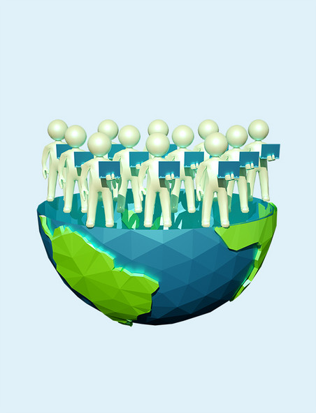 3D世界地球人口日