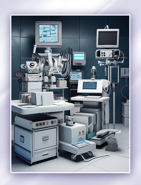 3D立体医疗设备医疗器械数字插画