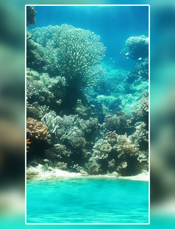 海底巨大的珊瑚植物背景