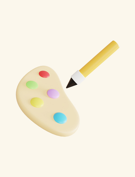 3d立体教育学习绘画调色板