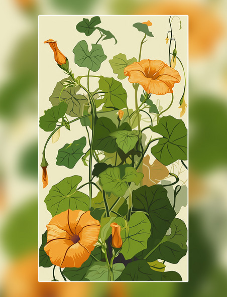 植物插图学术风植物花卉数字作品AI作品数字插画