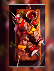 烤肉烤串烧烤牛肉羊肉摄影美食餐饮美食广告摄影美食摄影