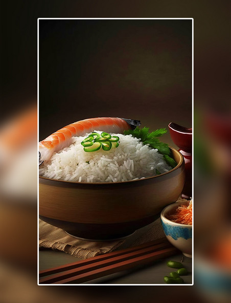 米饭米菜虾摄影美食餐饮美食广告摄影