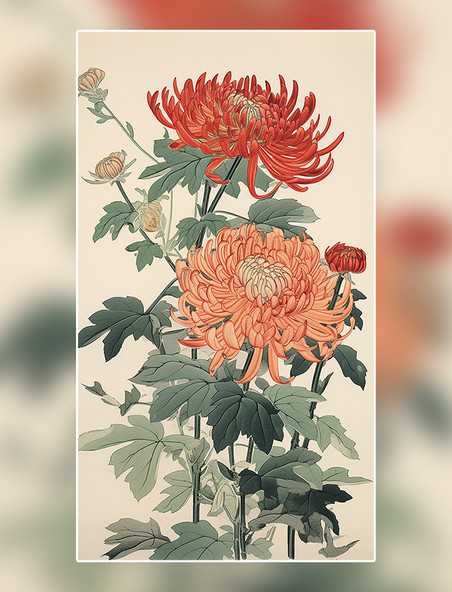 学术风植物花卉植物插图数字作品AI作品数字插画