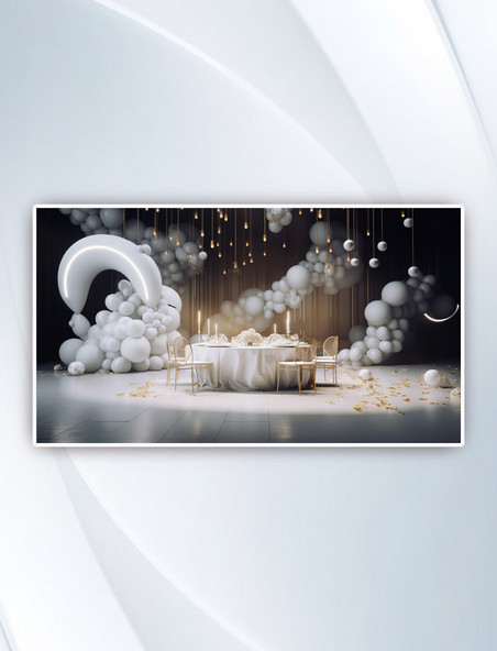 3D立体生日蛋糕舞台背景数字艺术