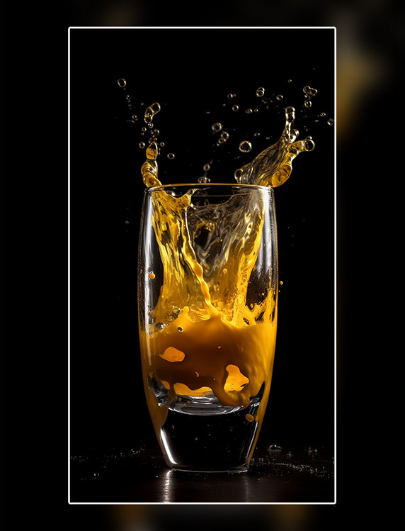 喷溅的果汁创意特写数字作品AI作品数字插画