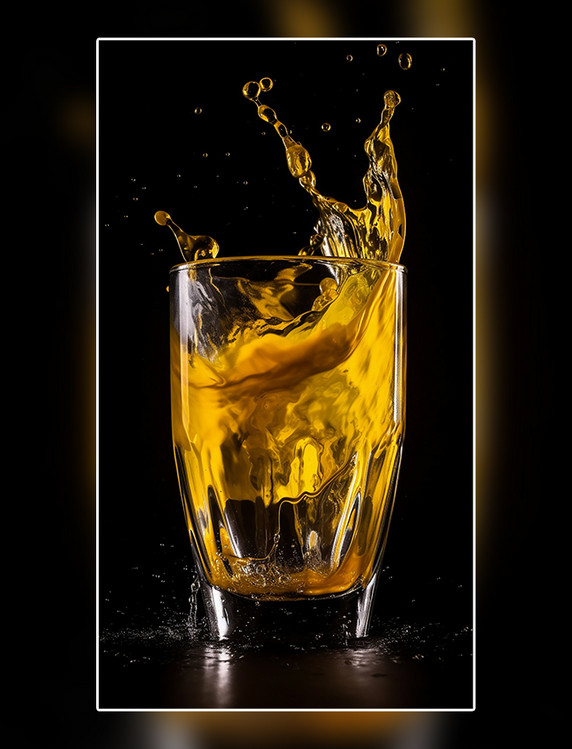 喷溅的果汁创意特写数字作品AI作品数字插画