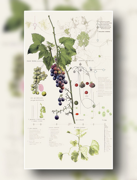 葡萄植物学报告风详解插图数字作品插画