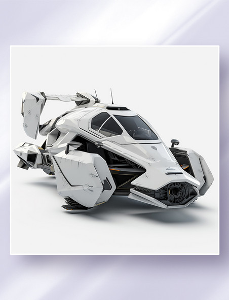 3D立体未来概念机甲汽车交通工具