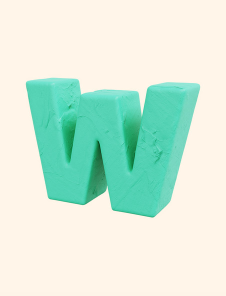 3D立体粘土风大写字母W