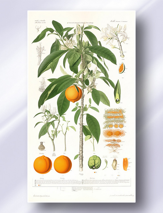 橘子植物学解析报告风格插图插画