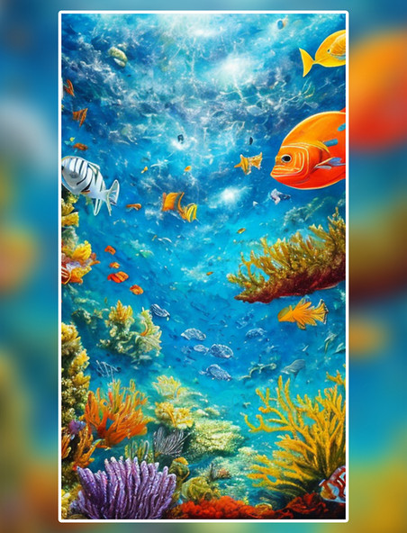 色彩鲜明的海鱼和珊瑚