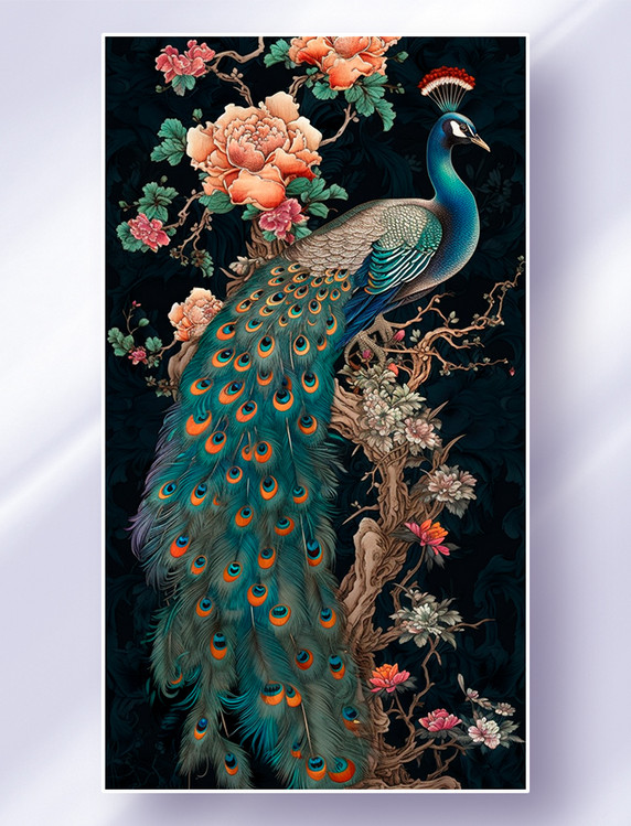 浮世繪孔雀40 center