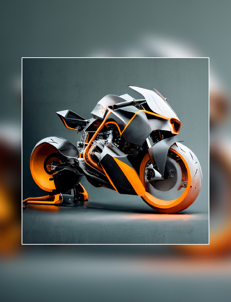 黑i色橙色摩托车汽车赛车产品摄影交通工具