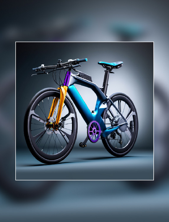 蓝黑色自行车山地自行车体育运动交通工具