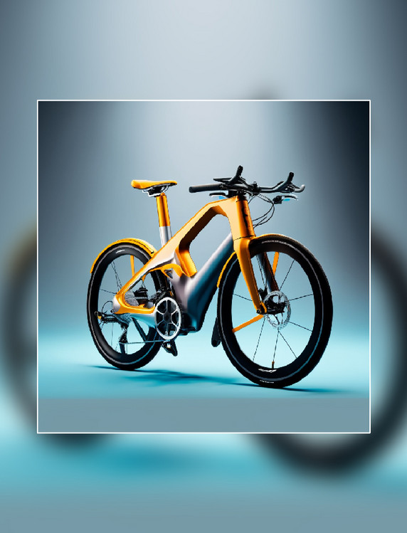 橙色自行车山地自行车体育运动交通工具