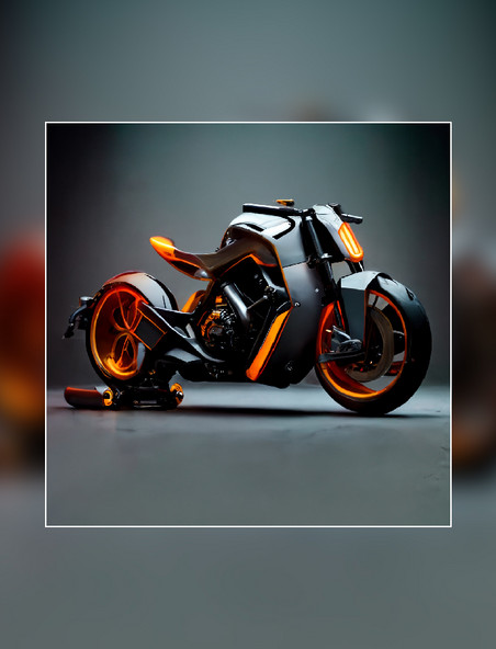 橙黑色摩托车赛车产品摄影交通工具