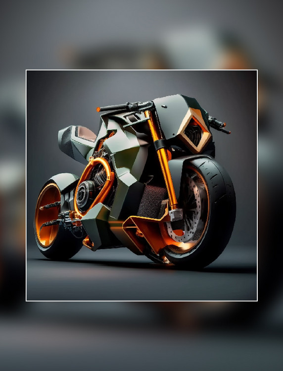 橙黑色摩托车赛车产品摄影交通工具