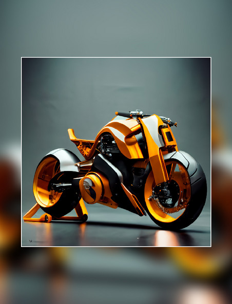 橙黑色赛车产品摄影交通工具