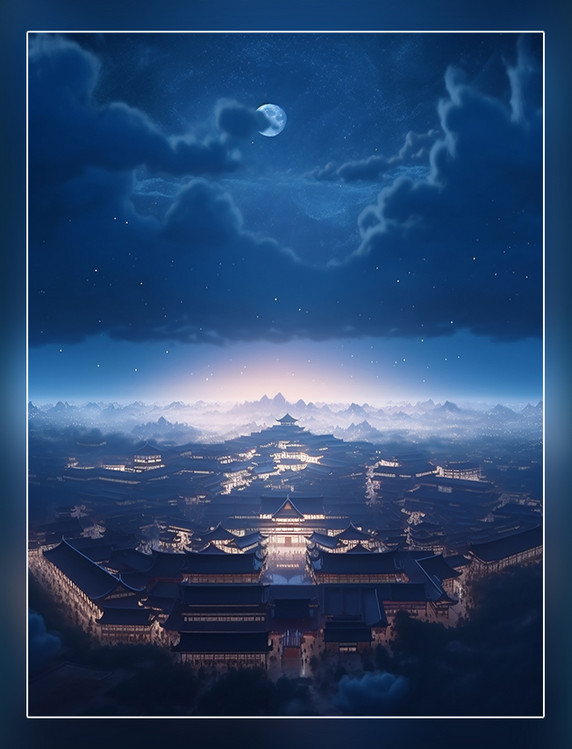 长安城古代大场景云海开阔的视野插图