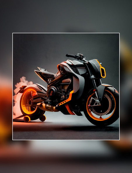 黑色摩托车赛车产品摄影交通工具