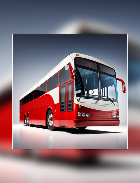 红色大巴公共汽车产品摄影
