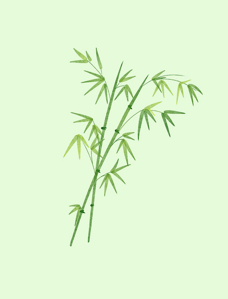 春季植物水墨国风竹子竹叶