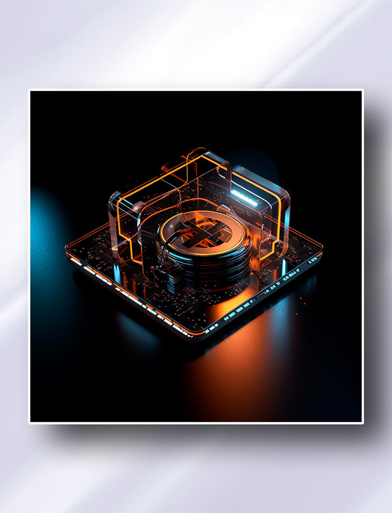 黑色橙色玻璃质感安全系统防护系统图标icon