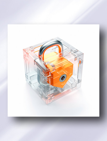 橙色系磨砂玻璃安全防盗防护系统图标icon