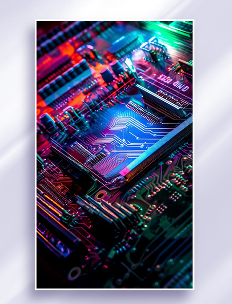 3D立体超写实科技微焦距RGB颜色芯片主板