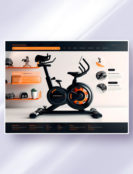 简约橙色黑色运动健身器材器械网站界面