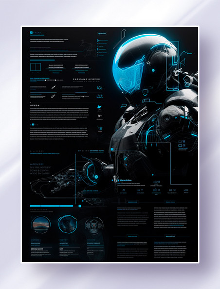 黑蓝色系机器人网站界面设计