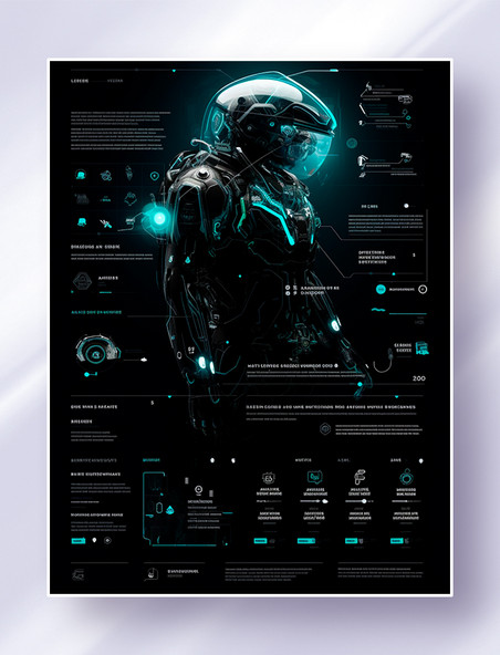 酷炫暗黑色系未来机器人网站排版界面设计