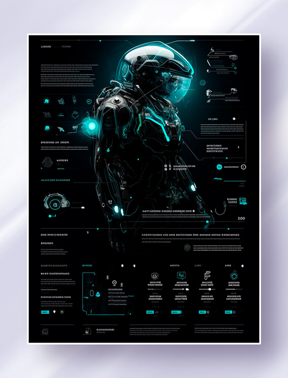 酷炫暗黑色系未来机器人网站排版界面设计