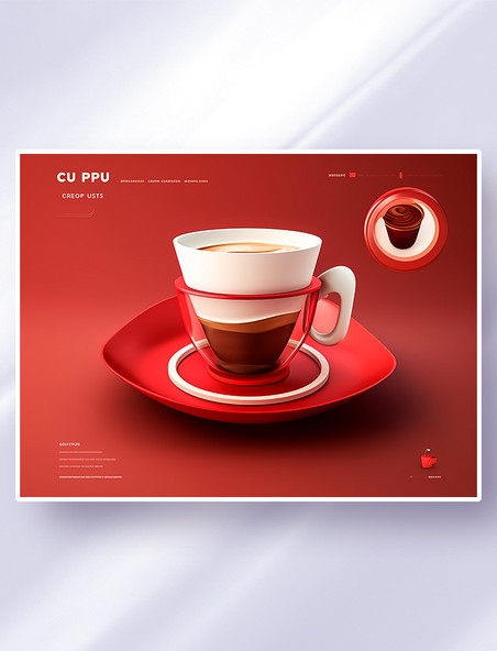极简风红色咖啡饮品网站网页界面设计