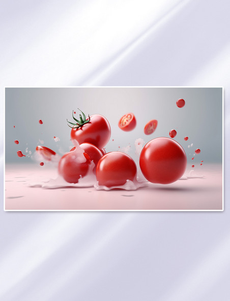 新鲜西红柿蔬菜数字插画