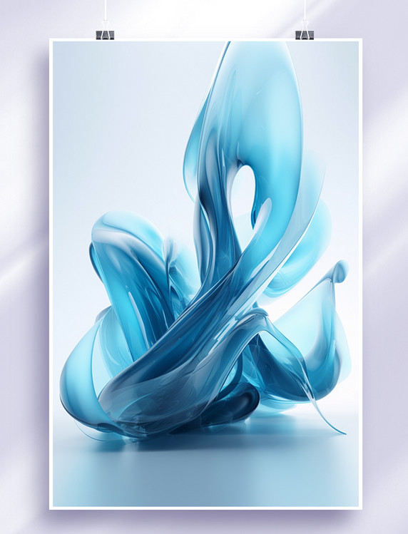 创意蓝色抽象艺术流体背景